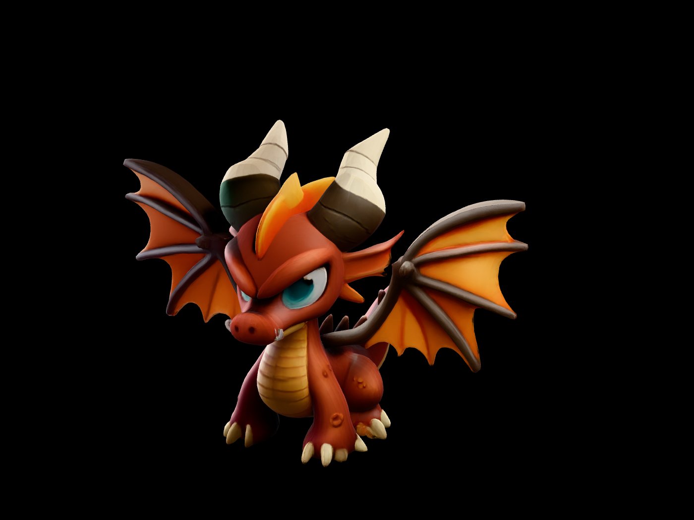 Toy dragon photo turned into a textured 3D model
