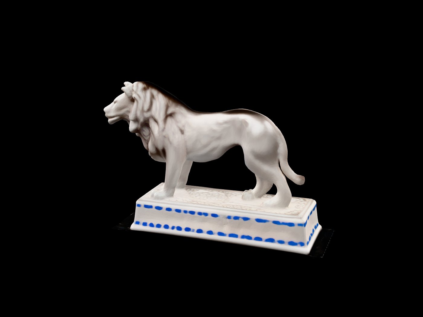 Porcelain lion statue converted to a 3D model